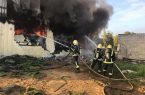 الدفاع المدني يُباشر أخماد حريق بمستودع مواد بناء بأبوعريش