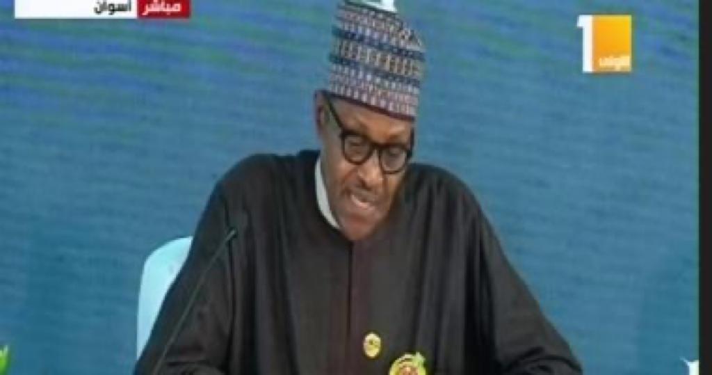 بخاري رئيس نيجيريا بمنتدى أسوان: التغير المناخى أحد أسباب النزاعات داخل أفريقيا