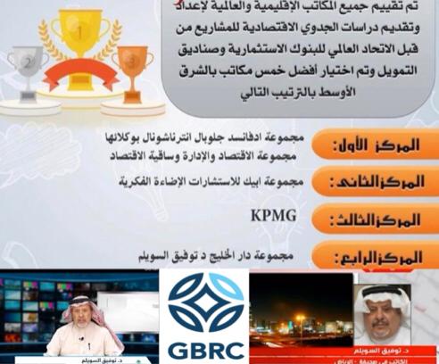 تصنيف إحدى بيوت الخبرة الأستشارية السعودية كواحدة من أفضل المكاتب بالشرق الأوسط