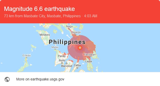 زلزال بقوة 6.5 درجات يضرب الفلبين
