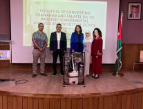 طالبات الجامعة الألمانية الأردنية يناقشن مشروع “تحويل زيت الشاورما و الفلافل إلى وقود عضوي”